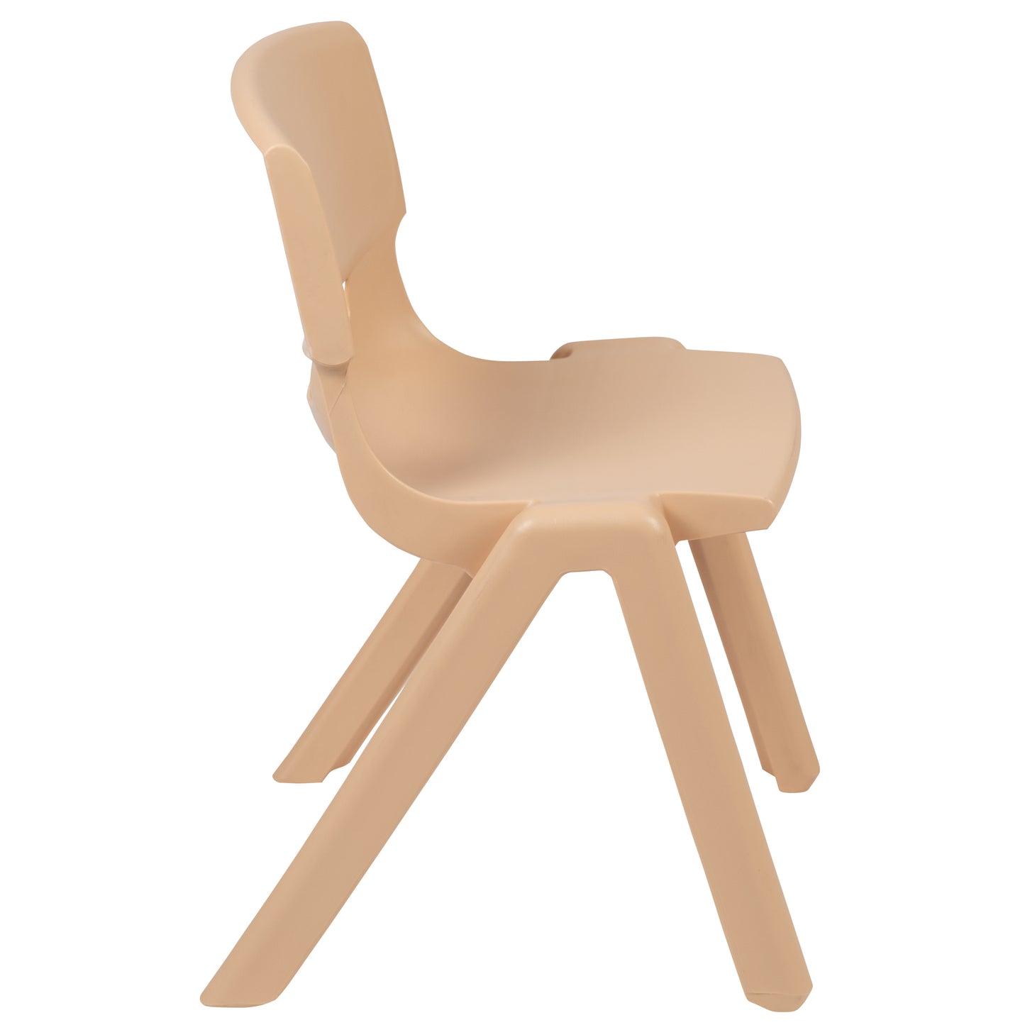 Whitney 2 Pack Natural Plastic Stackable School Chair with 13.25" Seat Height Natural