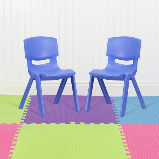 Whitney 2 Pack Blue Plastic Stackable School Chair with 15.5" Seat Height Blue 2-YU-YCX-005-BLUE-GG
