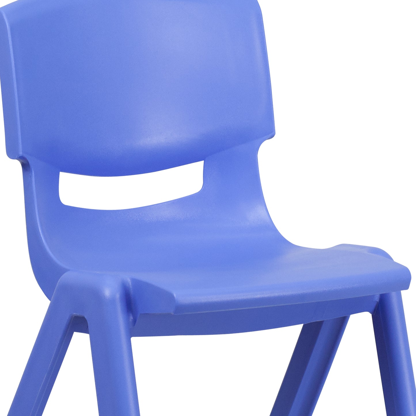 Whitney 2 Pack Blue Plastic Stackable School Chair with 15.5" Seat Height Blue