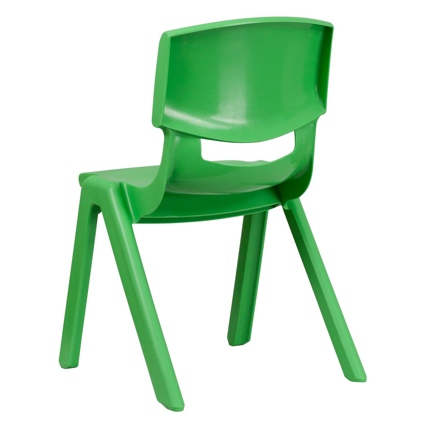 Whitney 2 Pack Green Plastic Stackable School Chair with 15.5" Seat Height Green