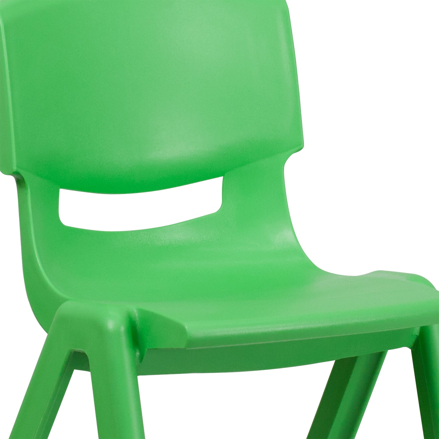 Whitney 2 Pack Green Plastic Stackable School Chair with 15.5" Seat Height Green