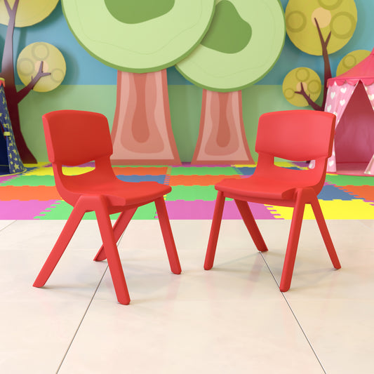 Whitney 2 Pack Red Plastic Stackable School Chair with 15.5" Seat Height Red 2-YU-YCX-005-RED-GG
