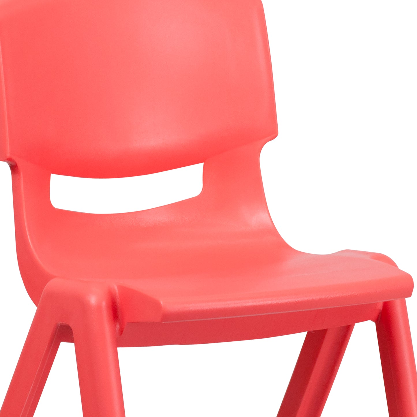 Whitney 2 Pack Red Plastic Stackable School Chair with 15.5" Seat Height Red