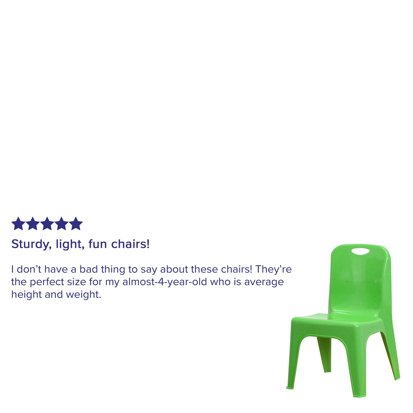 Whitney 2 Pack Green Plastic Stackable School Chair with Carrying Handle and 11" Seat Height Green