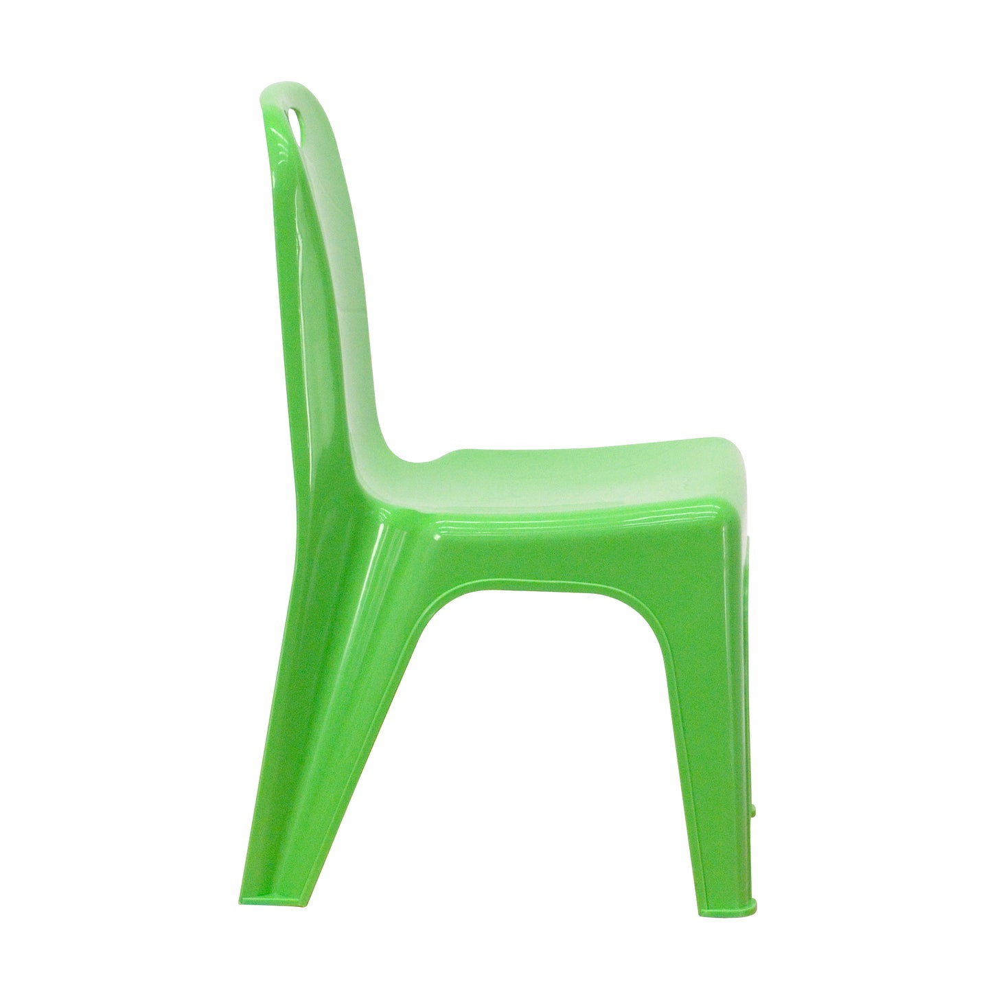 Whitney 2 Pack Green Plastic Stackable School Chair with Carrying Handle and 11" Seat Height Green