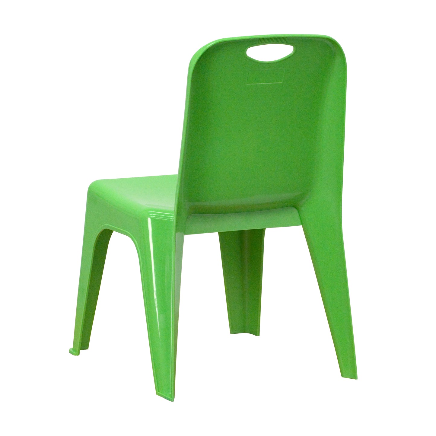 Whitney 2 Pack Green Plastic Stackable School Chair with Carrying Handle and 11" Seat Height Green