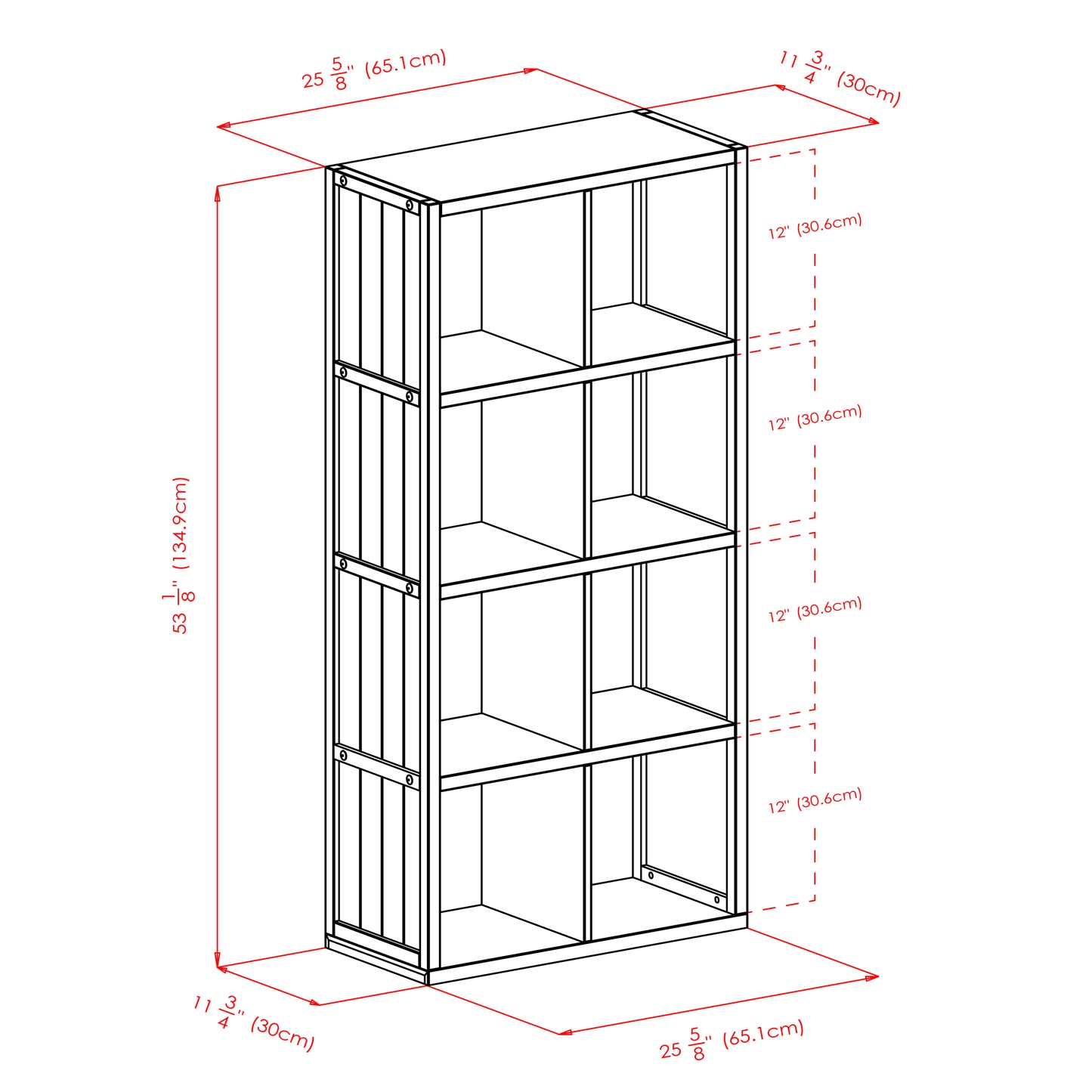 Timothy 4x2 Storage Cube Shelf, Black