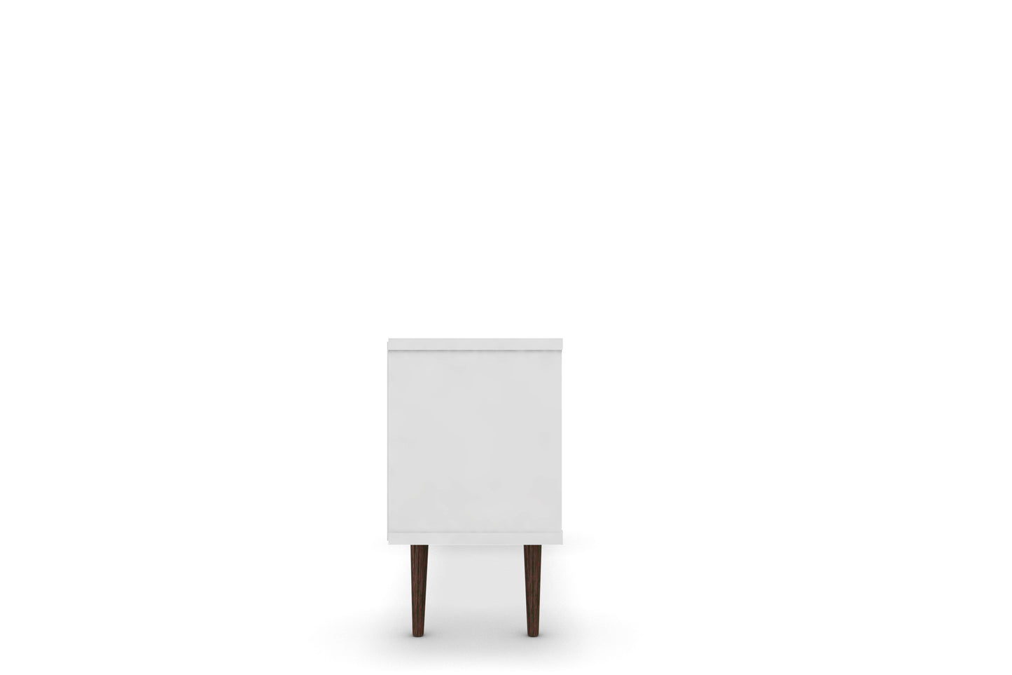 Manhattan Comfort Liberty 53.14" Mid-Century Modern TV Stand with 5 Shelves and 1 Door in White and Yellow with Solid Wood Legs 200AMC64