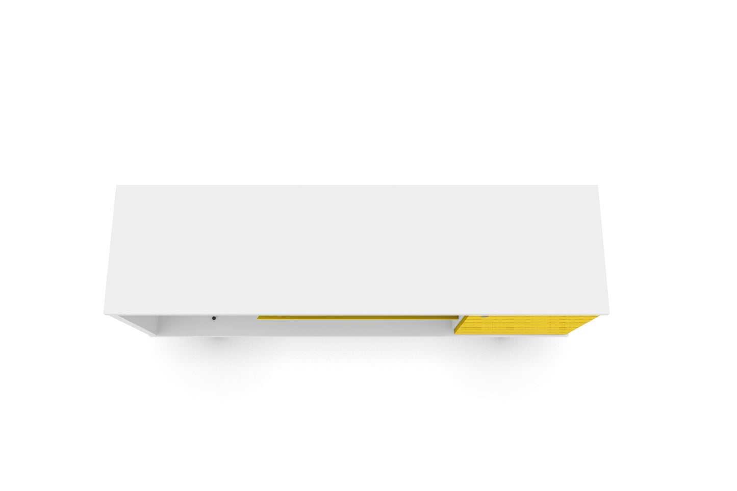 Manhattan Comfort Liberty 53.14" Mid-Century Modern TV Stand with 5 Shelves and 1 Door in White and Yellow with Solid Wood Legs 200AMC64