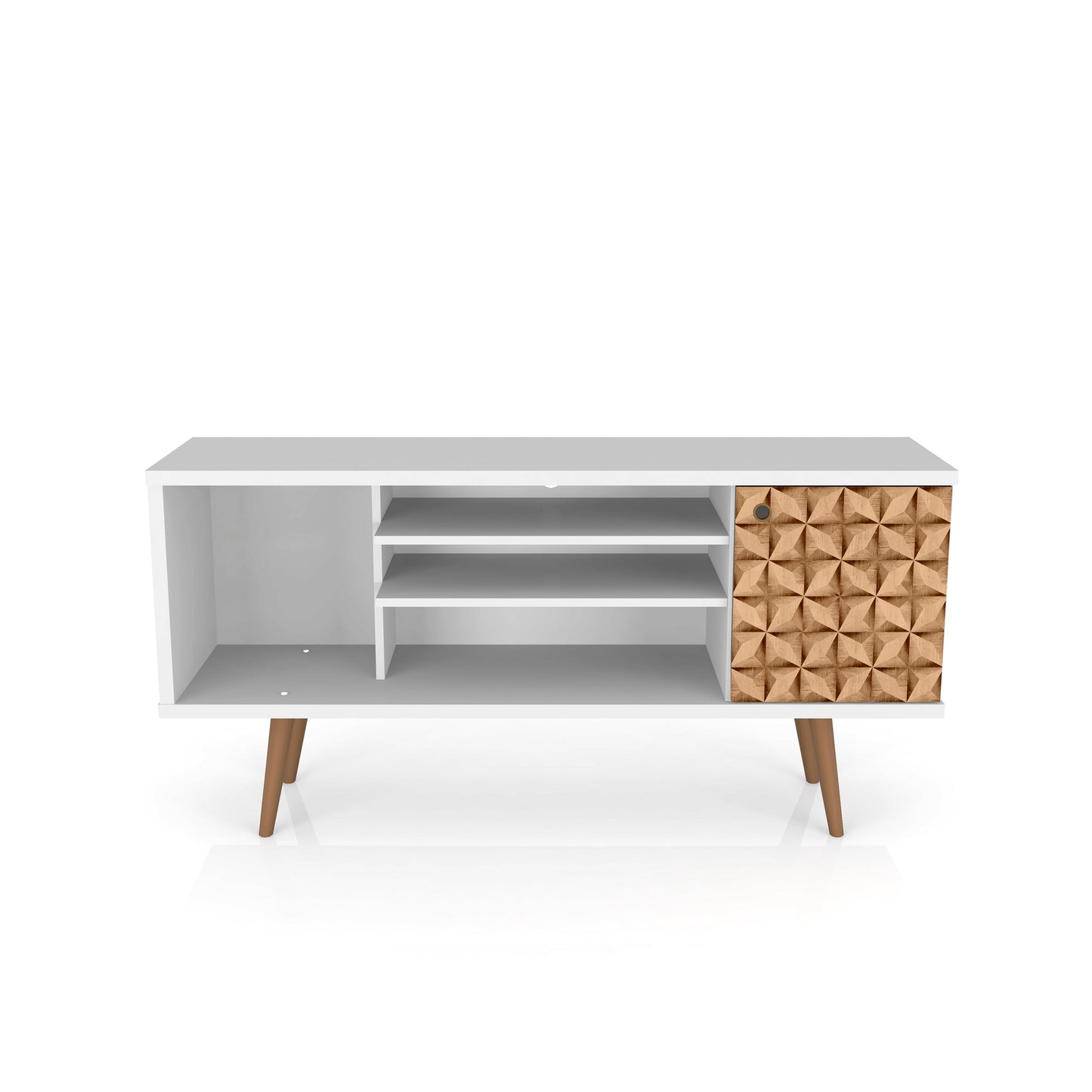 Liberty Mid-Century Modern 53" TV Stand in Natural and White 200AMC67
