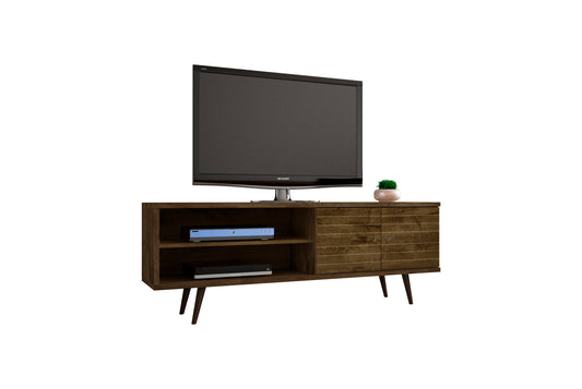 Liberty Mid-Century Modern 63" TV Stand in Rustic Brown 201AMC9