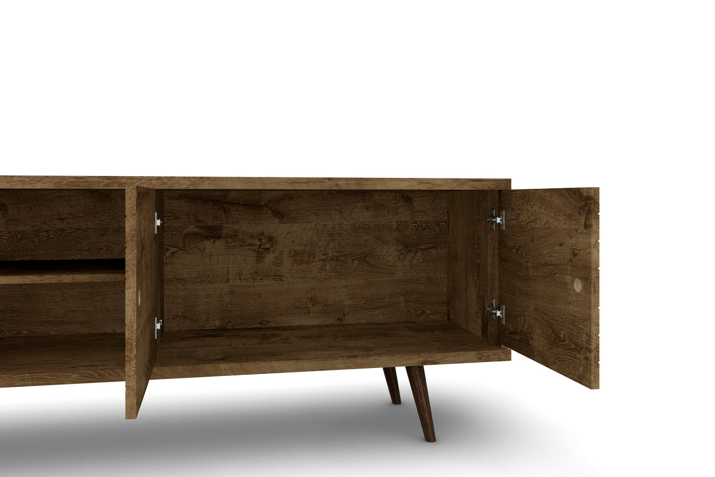 Liberty Mid-Century Modern 63" TV Stand in Rustic Brown 201AMC9