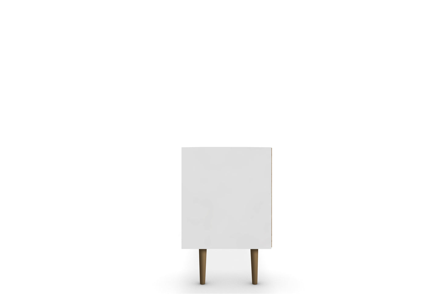 Manhattan Comfort Liberty 70.86" Mid-Century Modern TV Stand with 4 Shelving Spaces and 1 Drawer in White and 3D Brown Prints 202AMC67