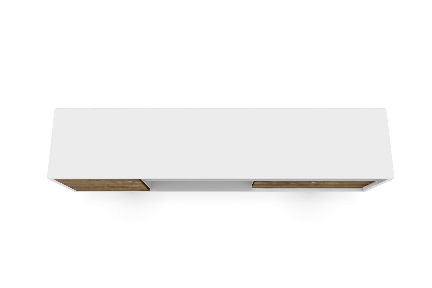 Liberty Mid-Century Modern 71" TV Stand in White and Rustic Brown 202AMC69