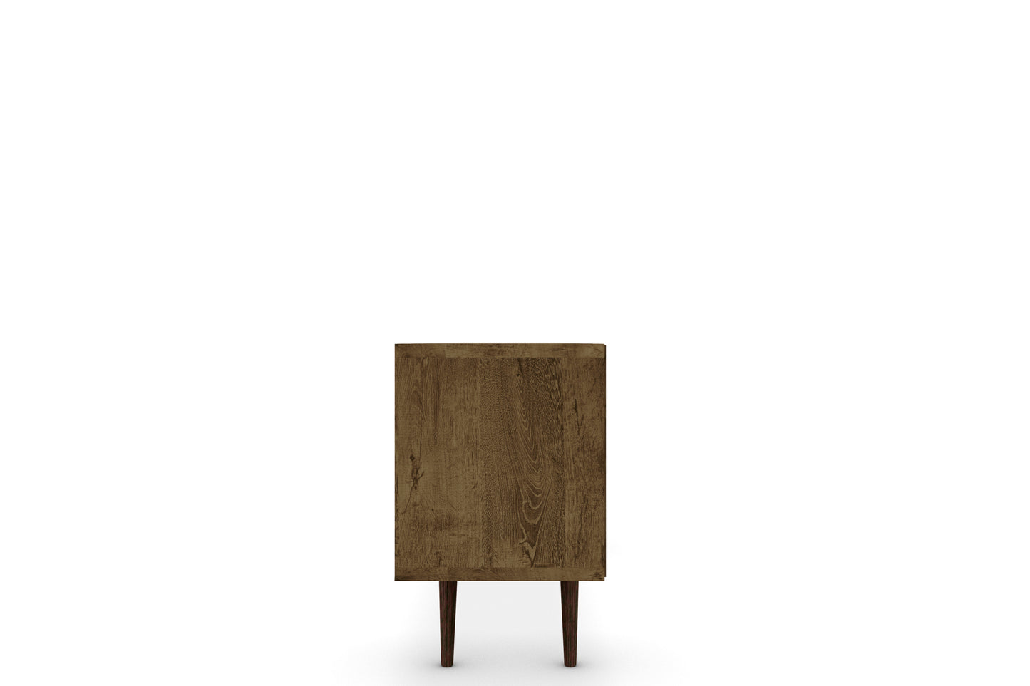Liberty Mid-Century Modern 71" TV Stand in Rustic Brown and White 202AMC96