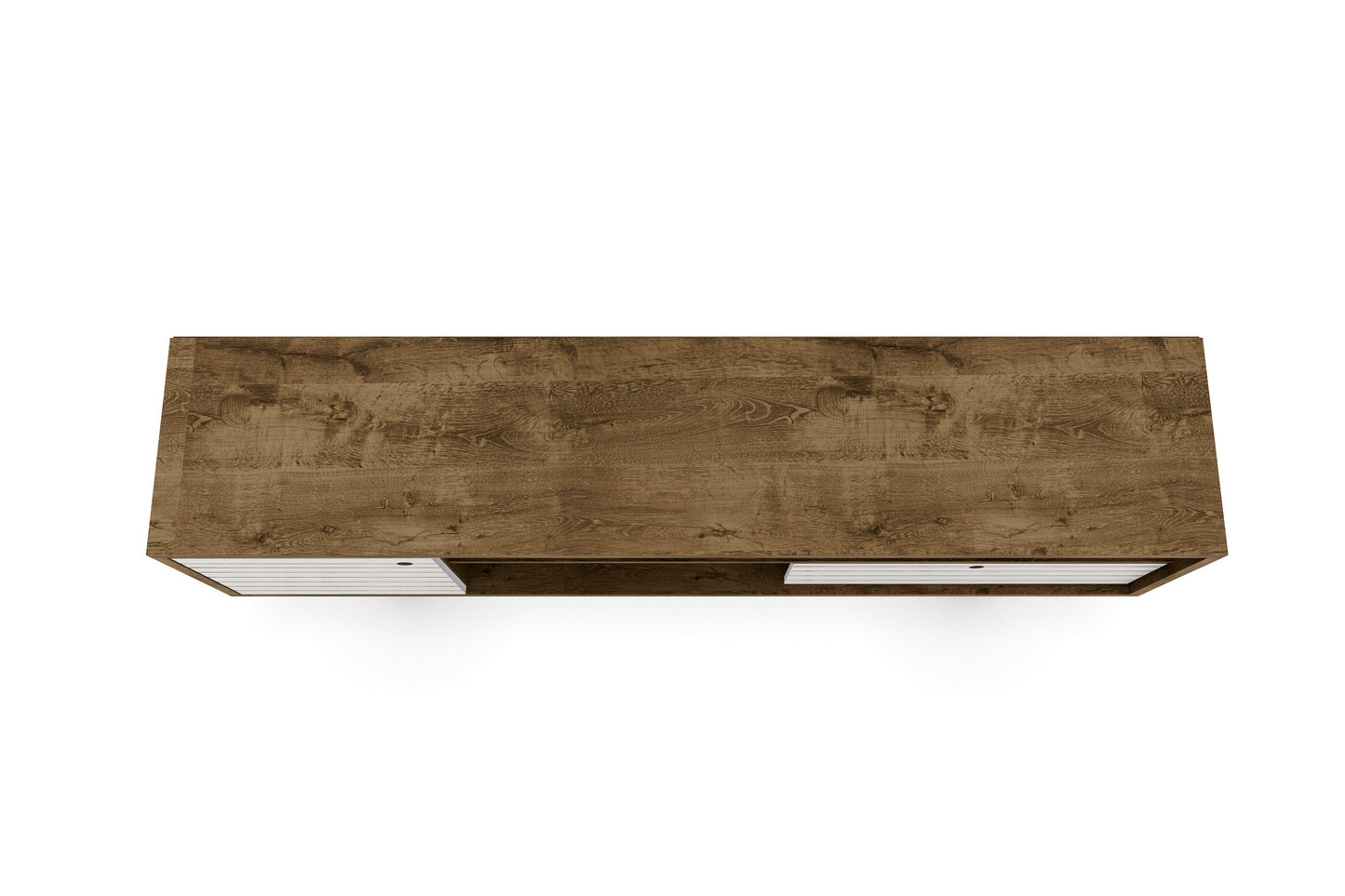 Liberty Mid-Century Modern 71" TV Stand in Rustic Brown and White 202AMC96