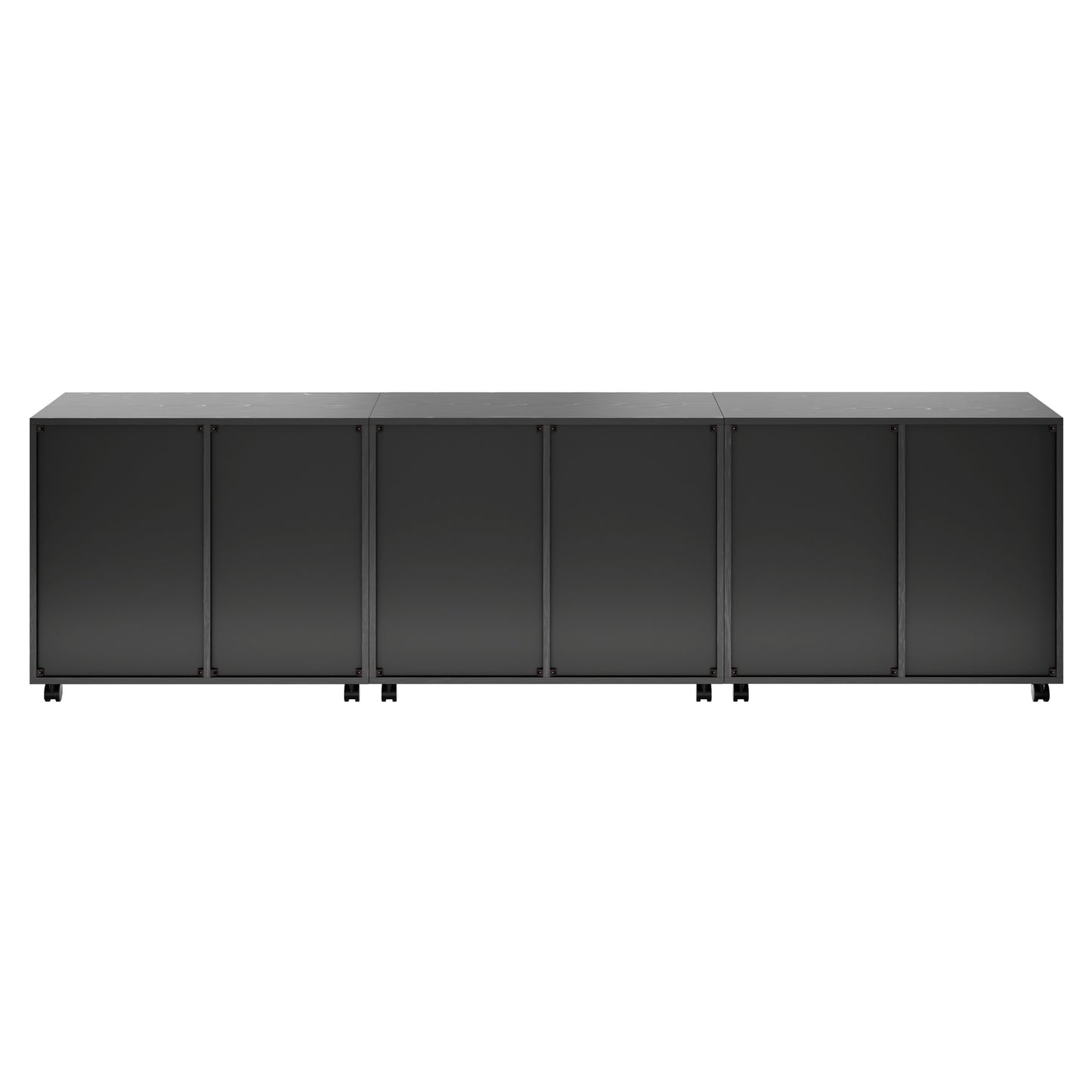 Halifax 3-Pc Cabinet Set with File Drawer, Black
