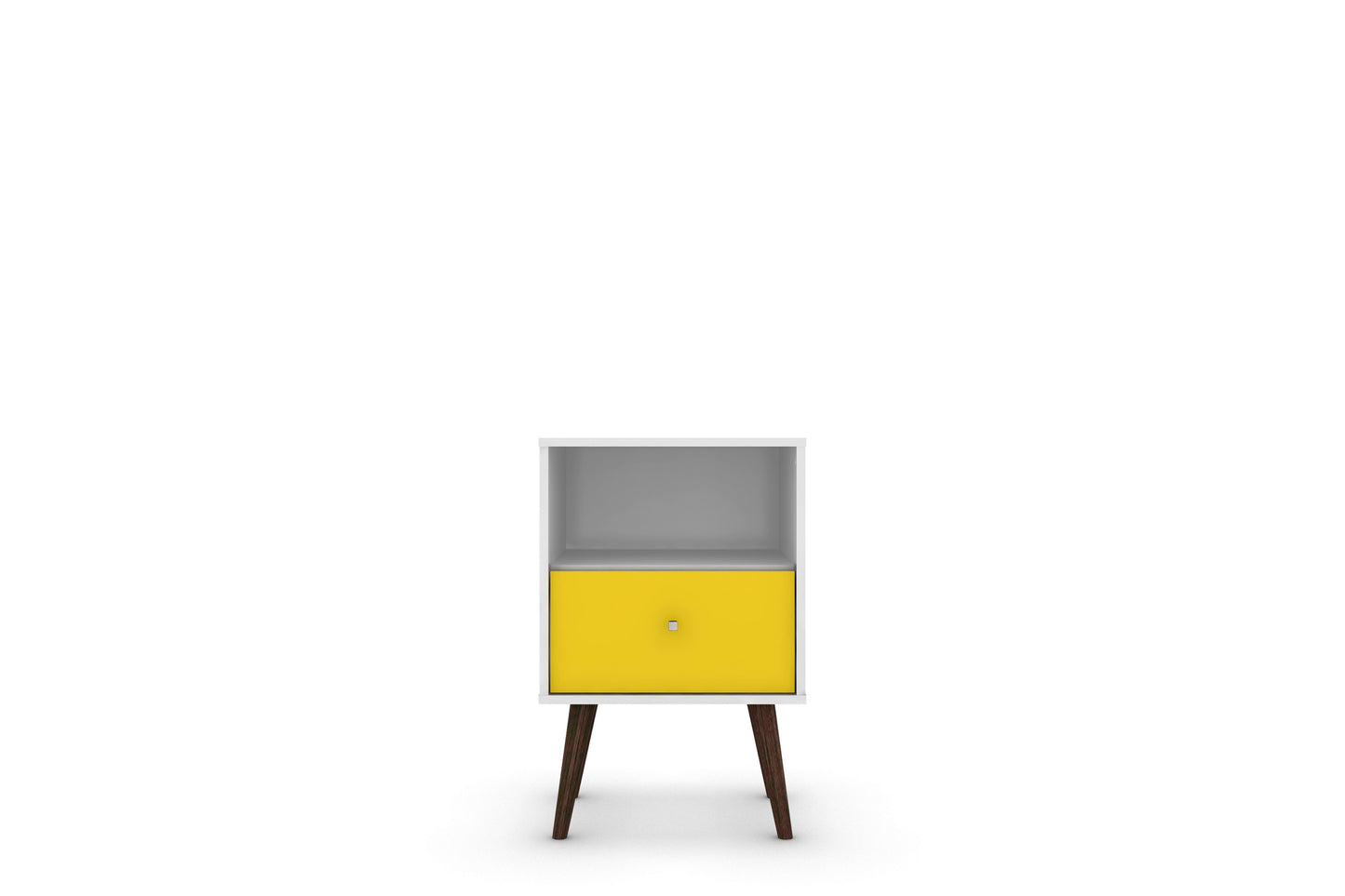 Liberty Mid-Century Modern 18" Nightstand in White and Yellow (1-Drawer) 203AMC63