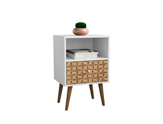 Liberty Mid-Century Modern 18" Nightstand in Natural and White (1-Drawer) 203AMC67