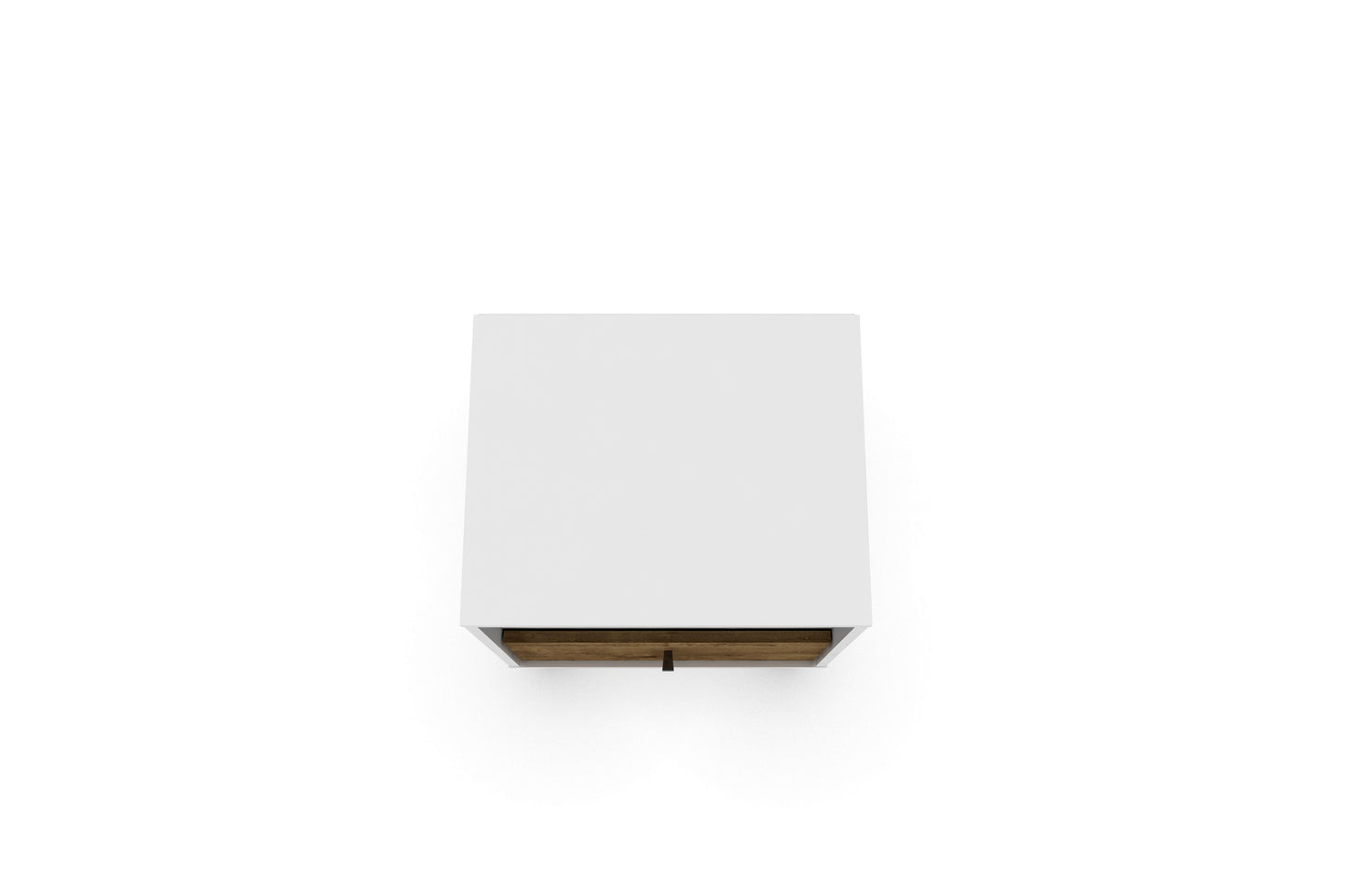 Liberty Mid-Century Modern 18" Nightstand in White and Rustic Brown (1-Drawer) 203AMC69