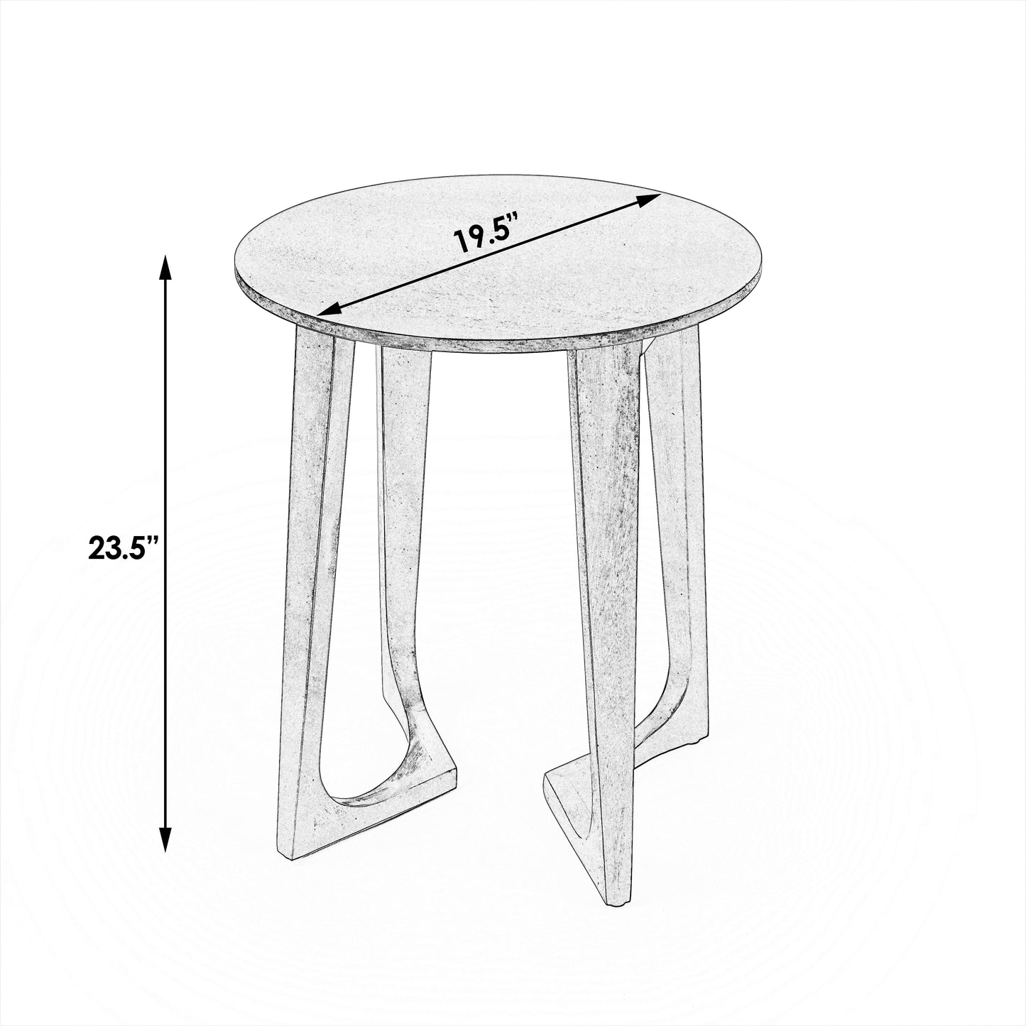 Butler Specialty Company Devin 19.5 in. W Round Solid Wood Mid Century Side Table with 2 Sled Legs, Dark Brown