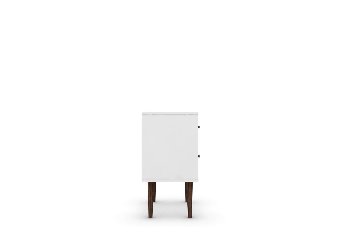 Manhattan Comfort Liberty Mid-Century Modern Nightstand 2.0 with 2 Full Extension Drawers in White and Aqua Blue with Solid Wood Legs 204AMC64