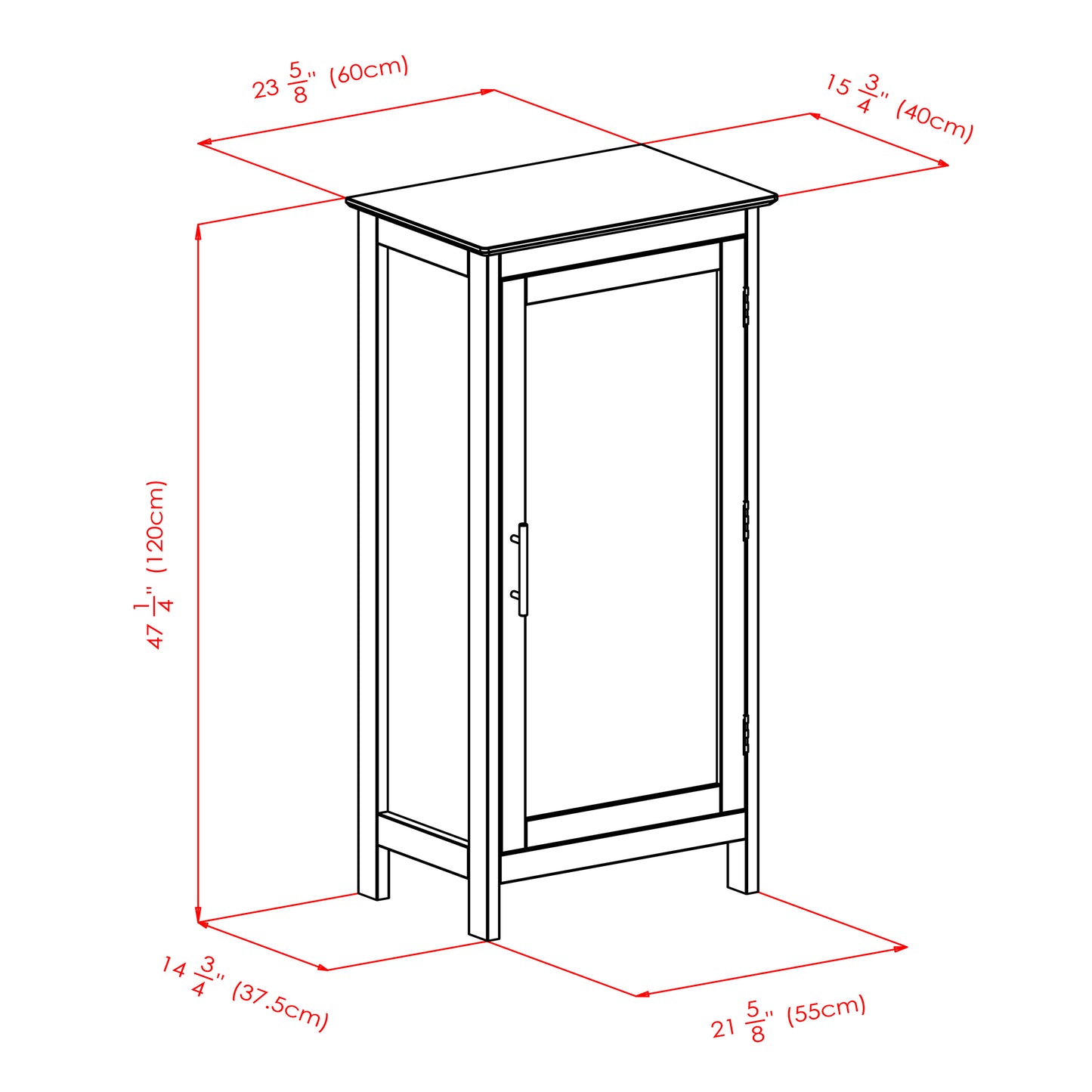 Wood Poppy Display Cabinet, Glass Door, Black
