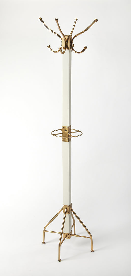 Logan Square & Coat Rack/Tree in Gold,White 2059126