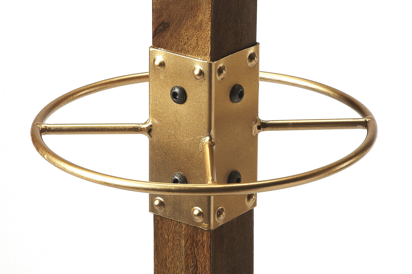 Logan Square Wood & Antique Coat Rack/Tree in Medium Brown 2059226