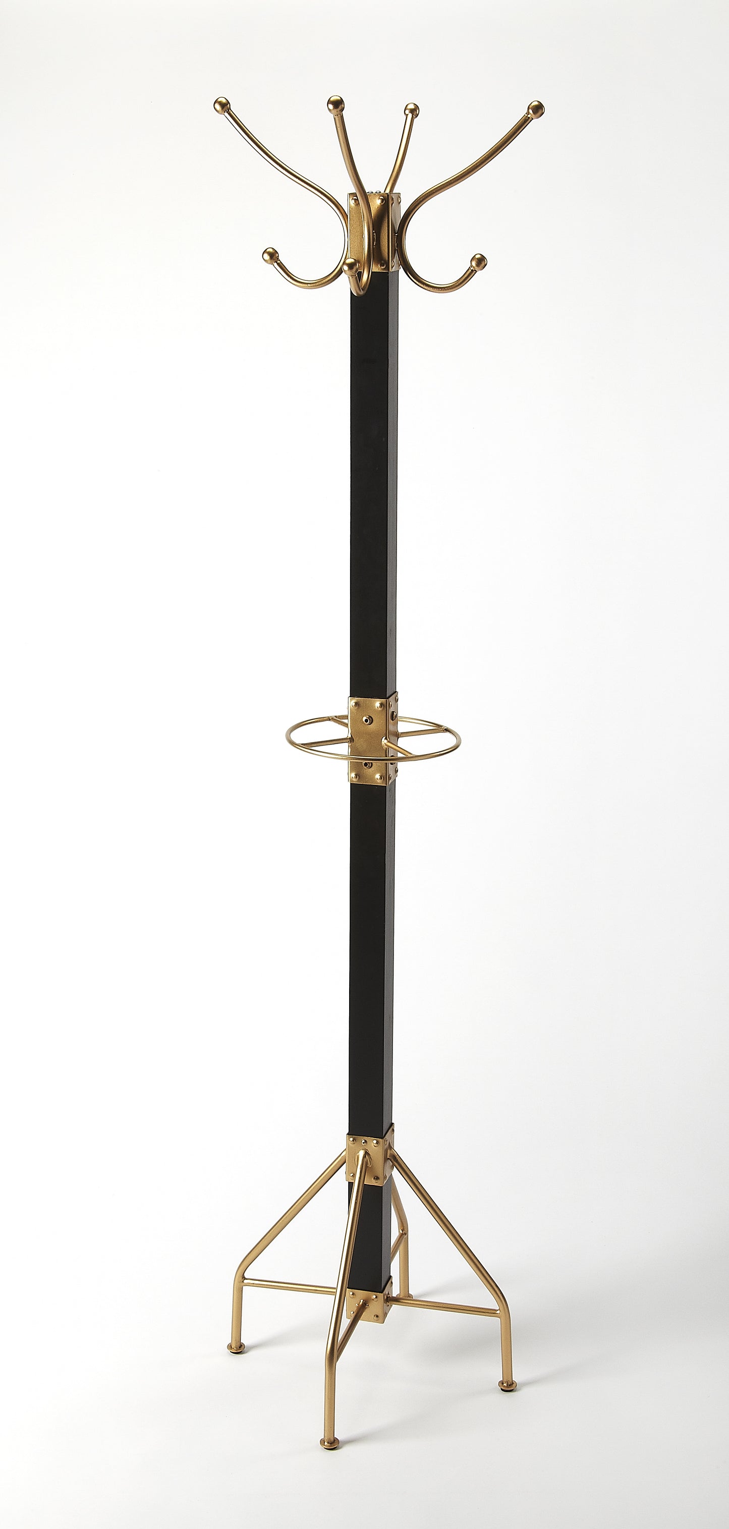 Logan Square & Coat Rack/Tree in Black,Gold 2059234