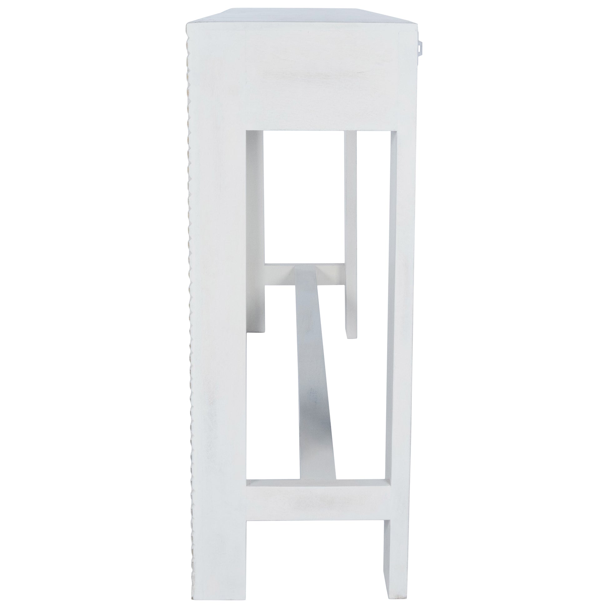 Butler Specialty Company Janta 55.5 in. W Rectangular Solid Wood 3 Drawer Console Table, White