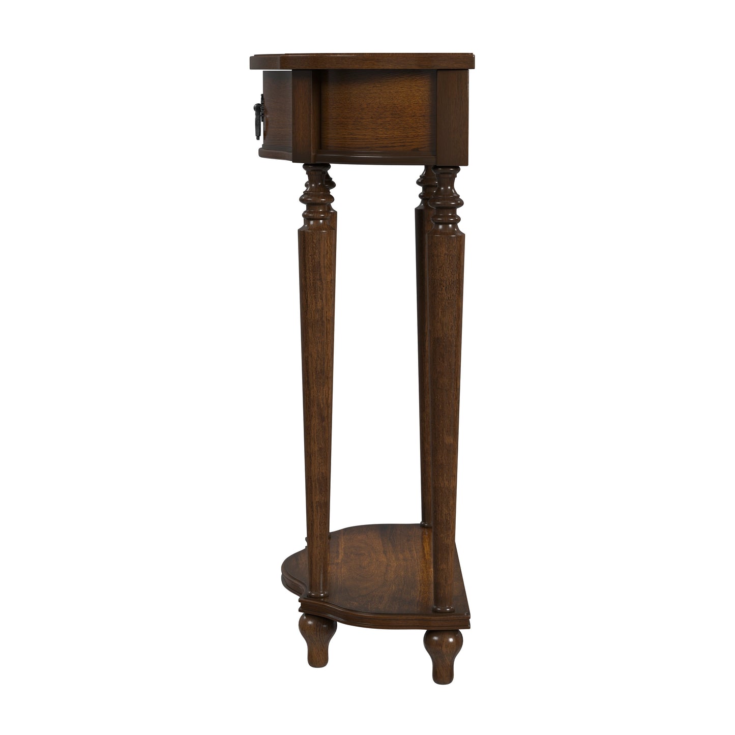 Ashby Demilune Console Table with Storage in Medium Brown  2101011