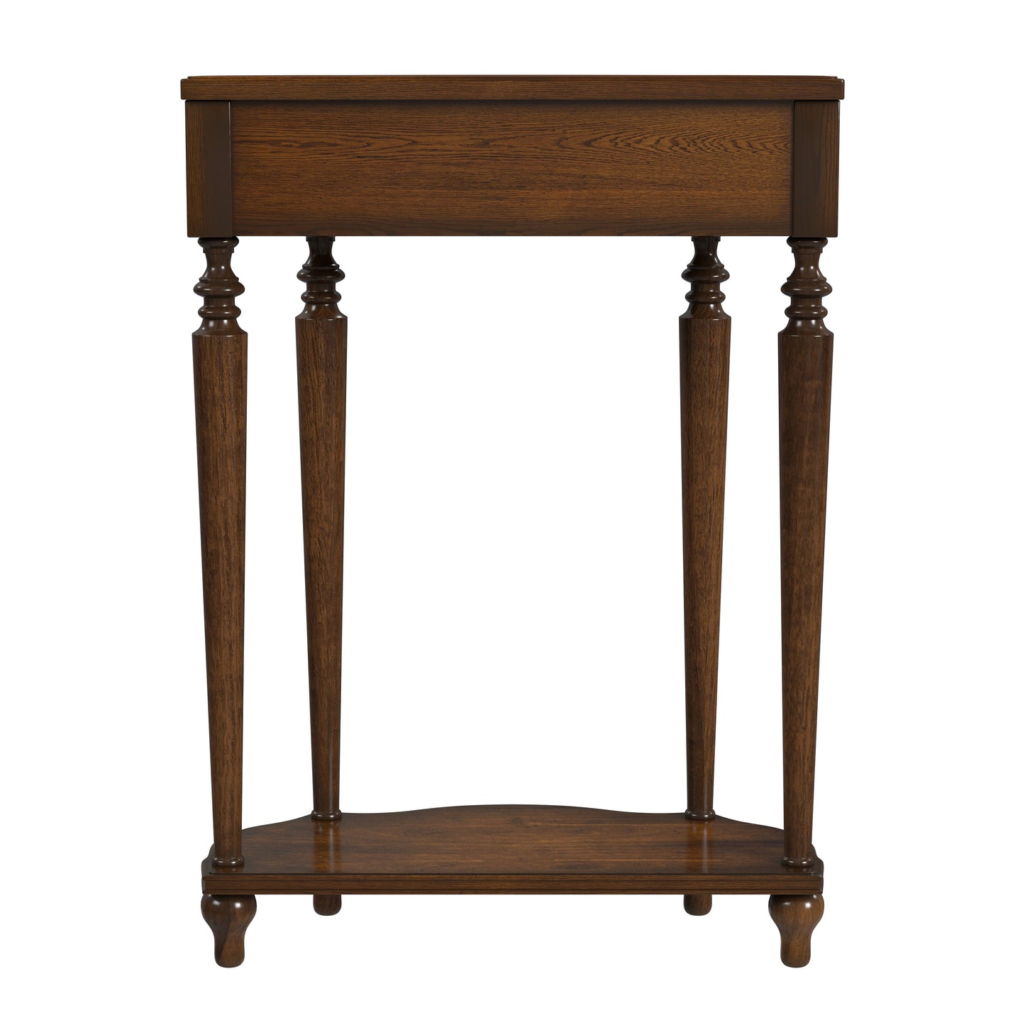 Ashby Demilune Console Table with Storage in Medium Brown  2101011