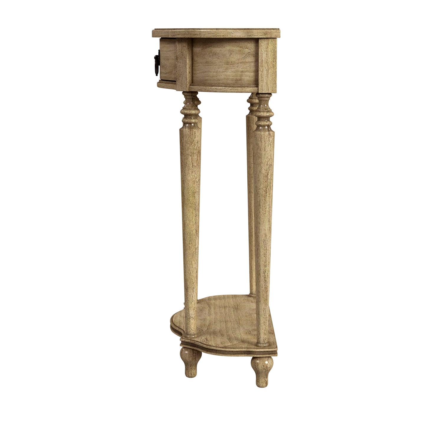Butler Specialty Company Ashby 22 in. W Demilune Wood 1 Drawer Console Table with Lower Open Shelf, Beige
