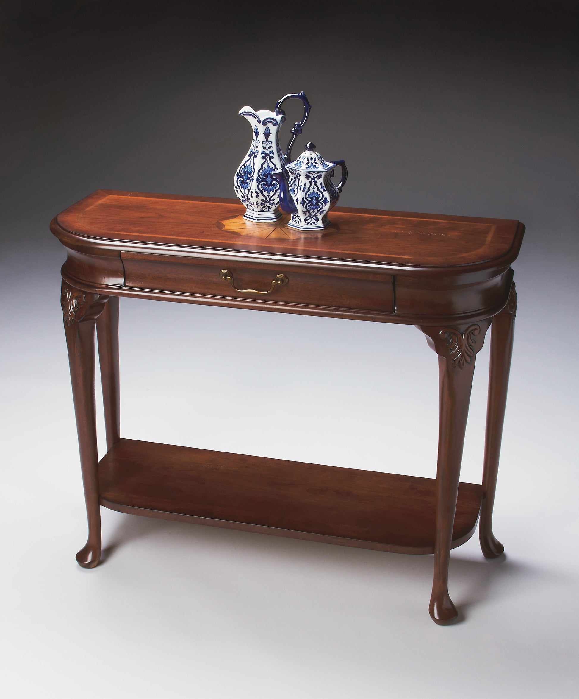 Butler Specialty Company Ridgeland 36 in. W Rectangular Wood 1 Drawer Console Table with Lower Open Shelf, Dark Brown