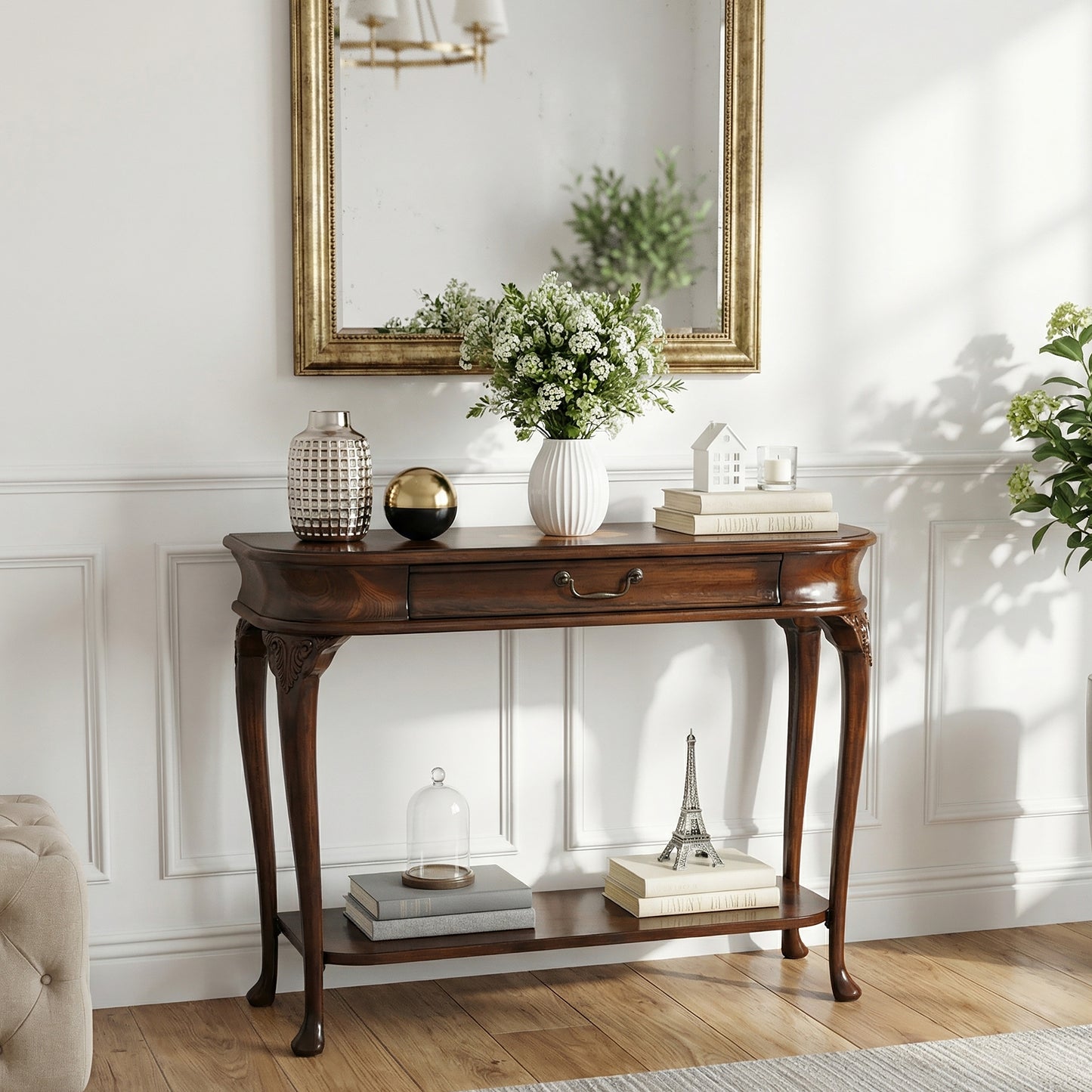 Butler Specialty Company Ridgeland 36 in. W Rectangular Wood 1 Drawer Console Table with Lower Open Shelf, Dark Brown