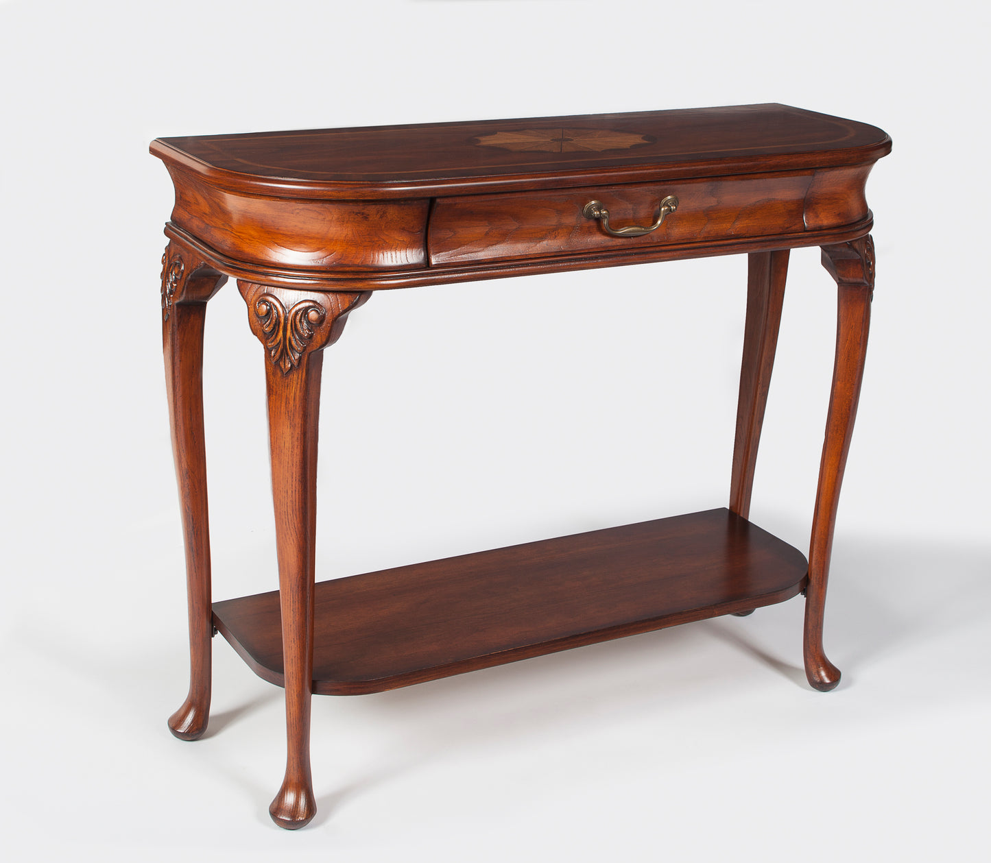 Butler Specialty Company Ridgeland 36 in. W Rectangular Wood 1 Drawer Console Table with Lower Open Shelf, Medium Brown