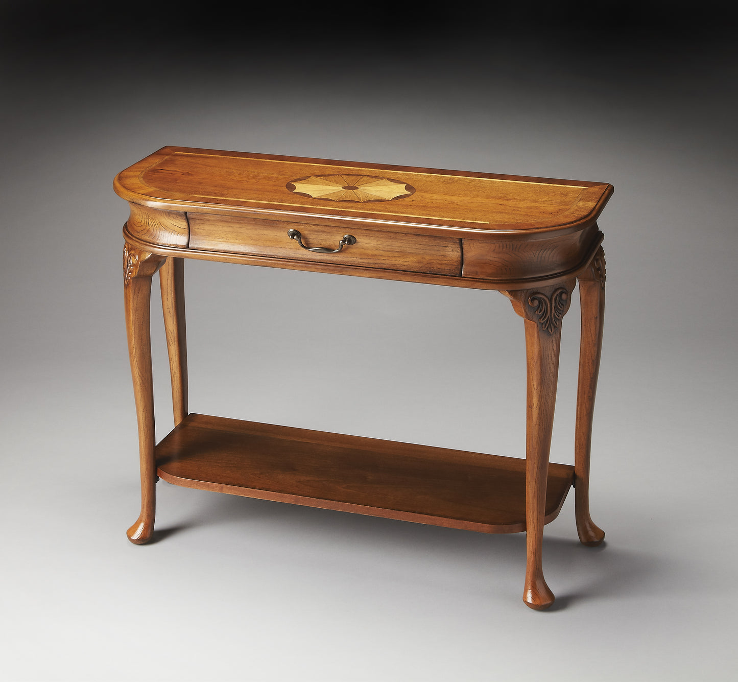 Butler Specialty Company Ridgeland 36 in. W Rectangular Wood 1 Drawer Console Table with Lower Open Shelf, Medium Brown
