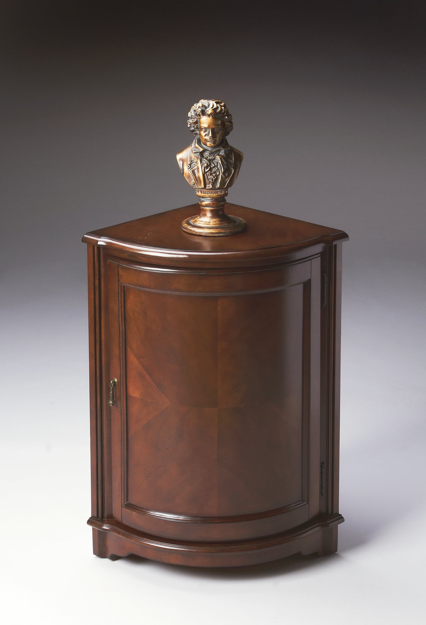 Butler Specialty Company Durham 22.75 in. W Triangular Wood 1 Door Corner Cabinet, Dark Brown