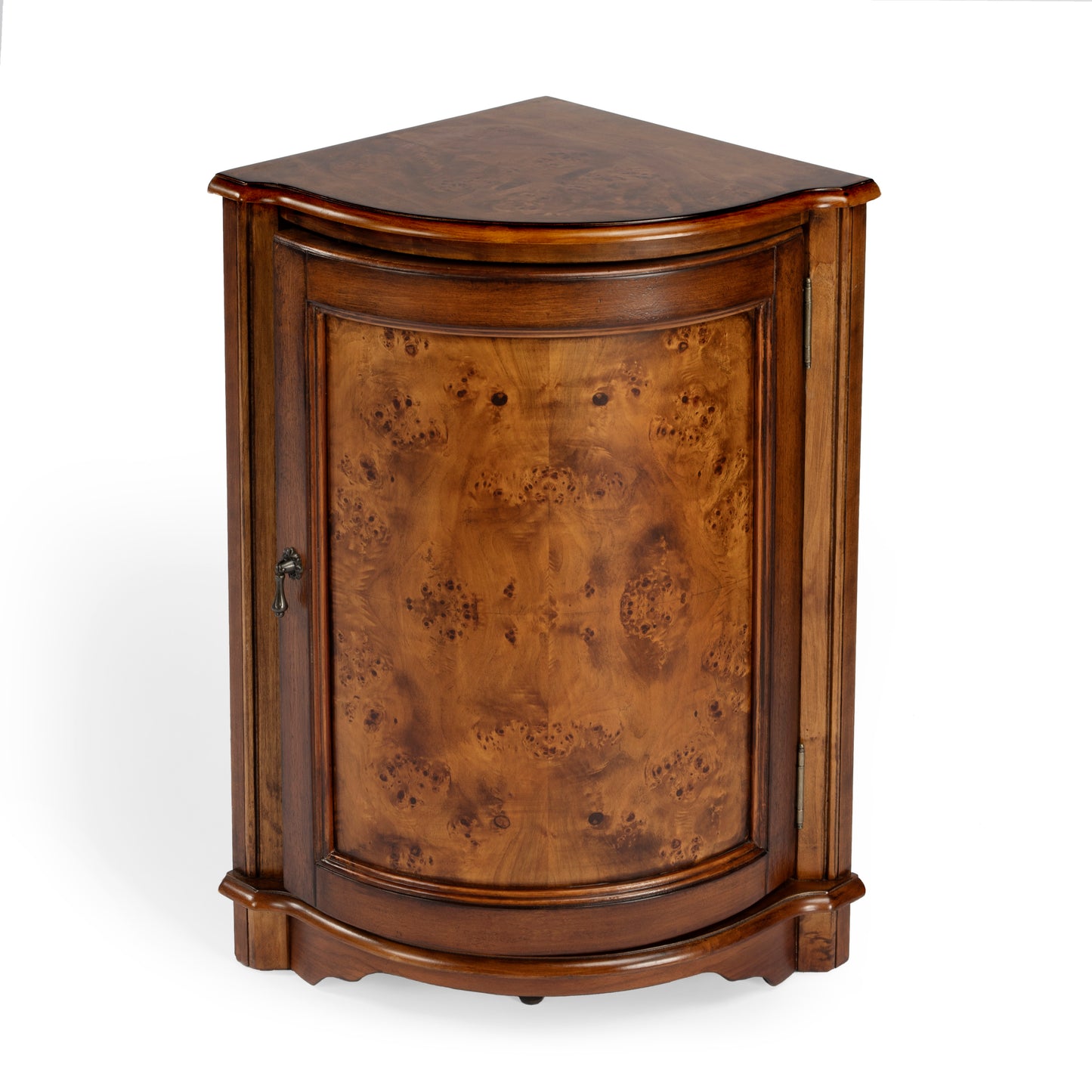 Butler Specialty Company Durham 22.75 in. W Triangular Wood 1 Door Corner Cabinet, Medium Brown