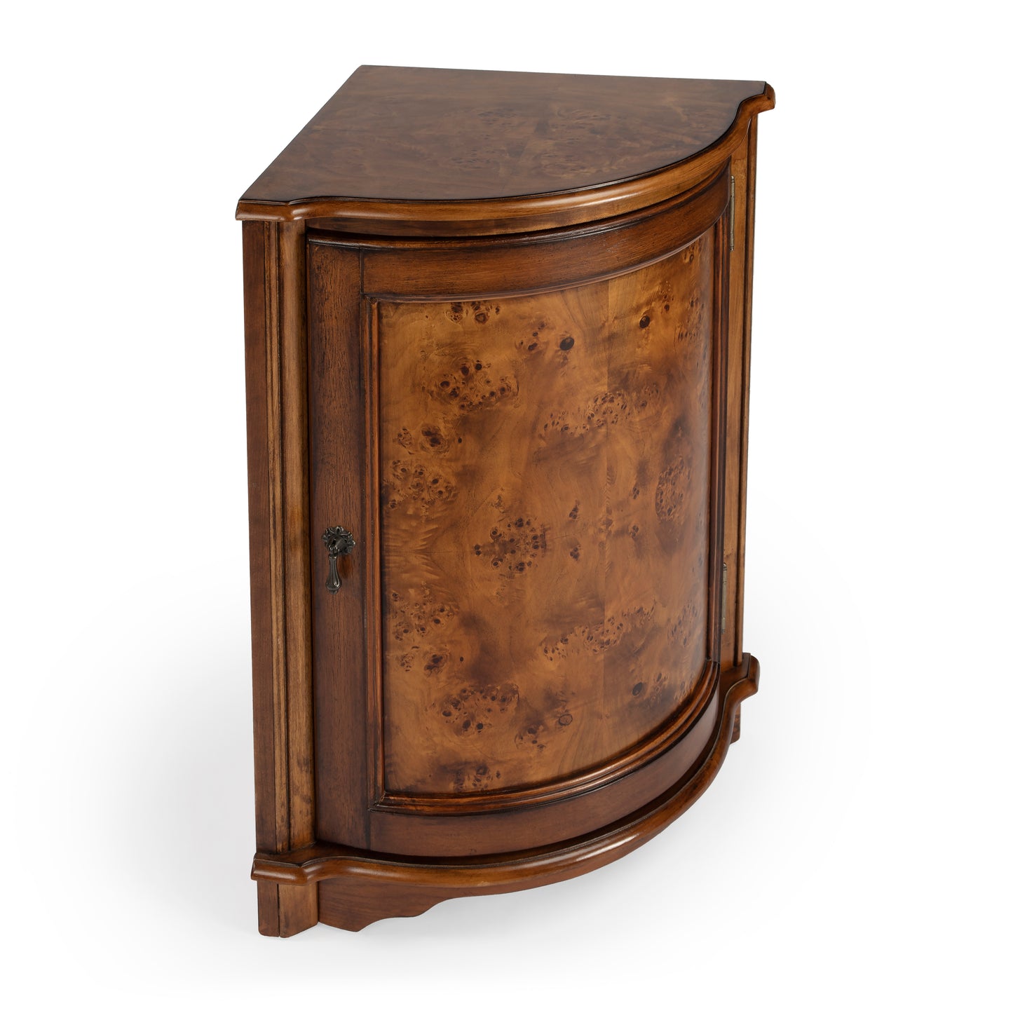 Butler Specialty Company Durham 22.75 in. W Triangular Wood 1 Door Corner Cabinet, Medium Brown