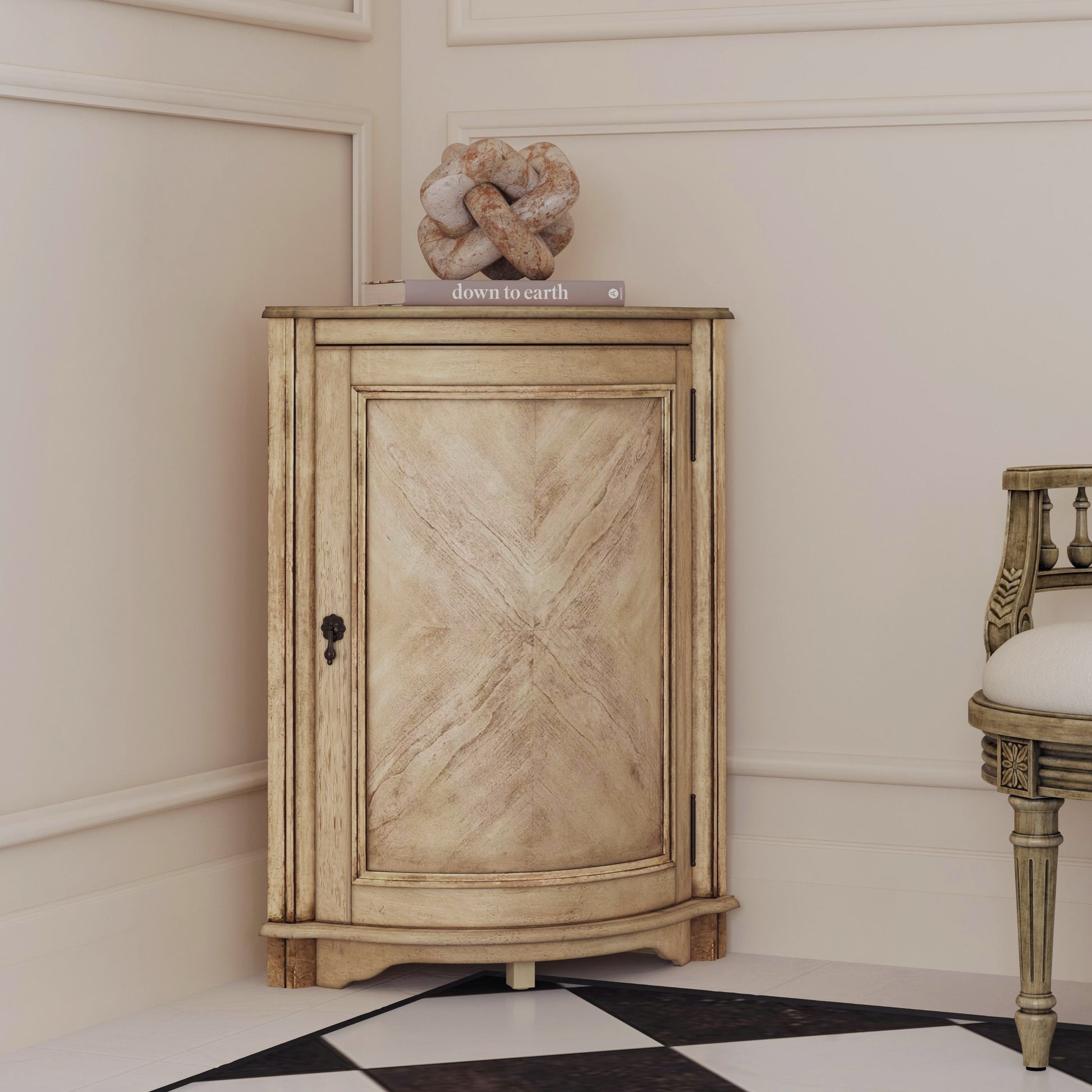 Butler Specialty Company Durham 22.75 in. W Triangular Wood 1 Door Corner Cabinet, Beige