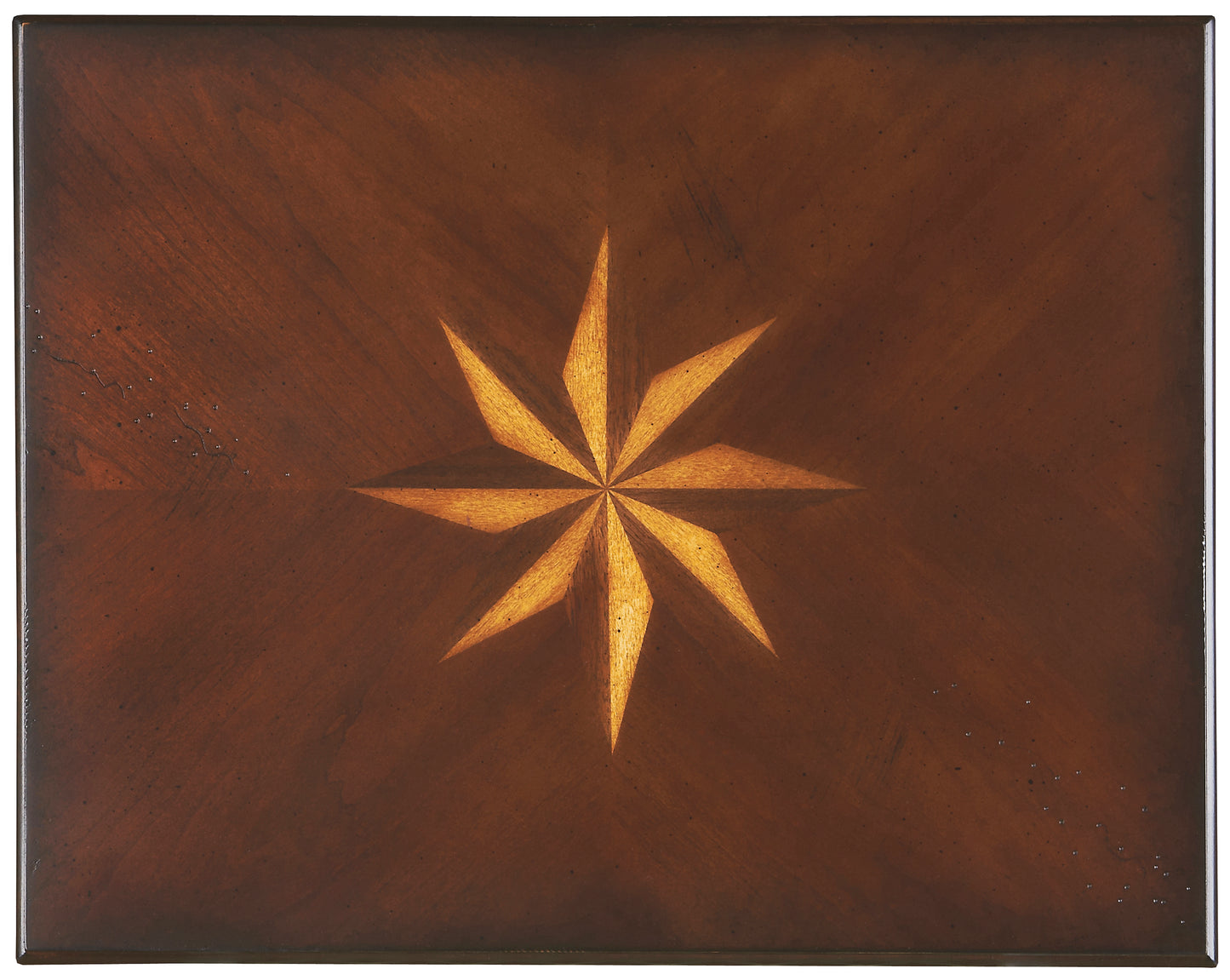 Butler Specialty Company Tyler 18 in. W Rectangular Wood Side Table with 4-Way Match Veneer Inlay, Dark Brown