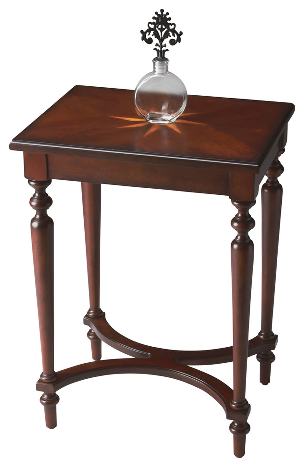 Butler Specialty Company Tyler 18 in. W Rectangular Wood Side Table with 4-Way Match Veneer Inlay, Dark Brown