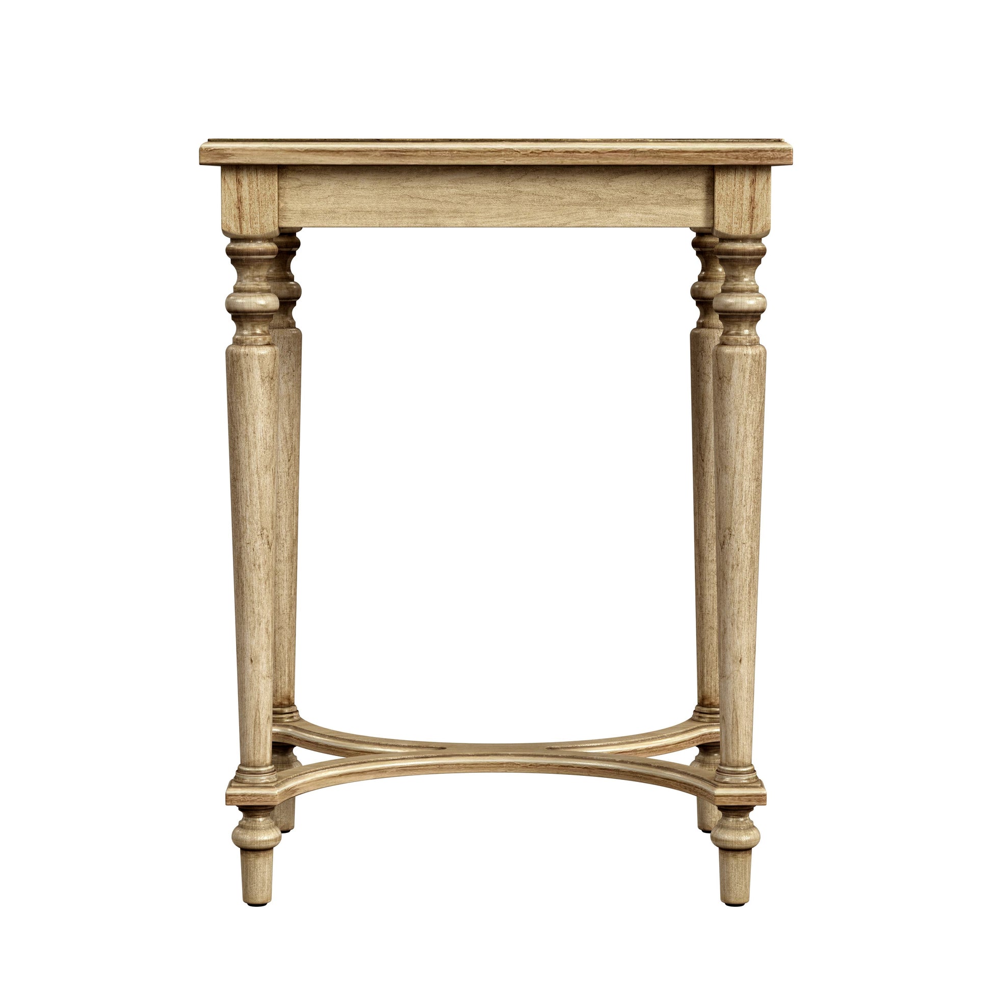 Butler Specialty Company Tyler 18 in. W Rectangular Wood Side Table with 4-Way Match Veneer Inlay, Beige
