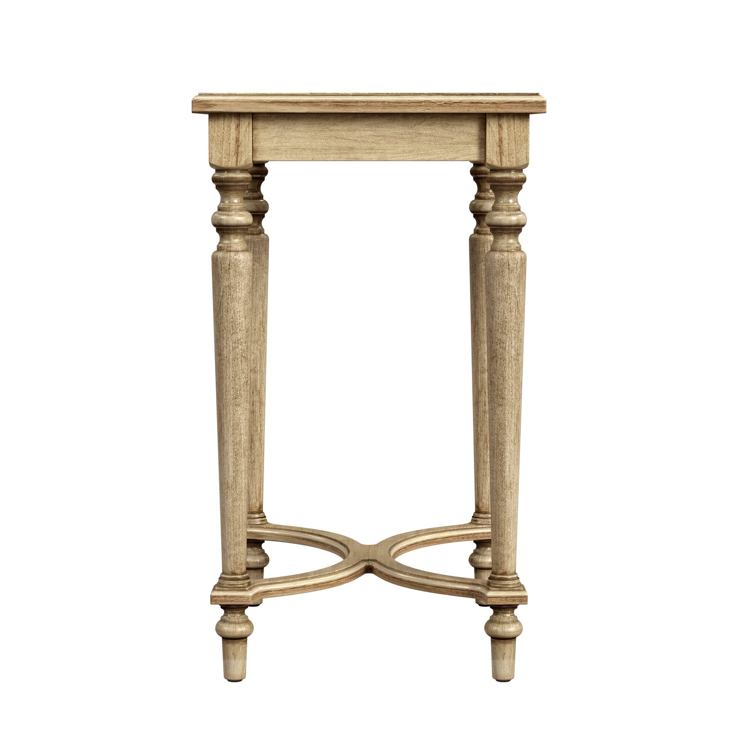 Butler Specialty Company Tyler 18 in. W Rectangular Wood Side Table with 4-Way Match Veneer Inlay, Beige
