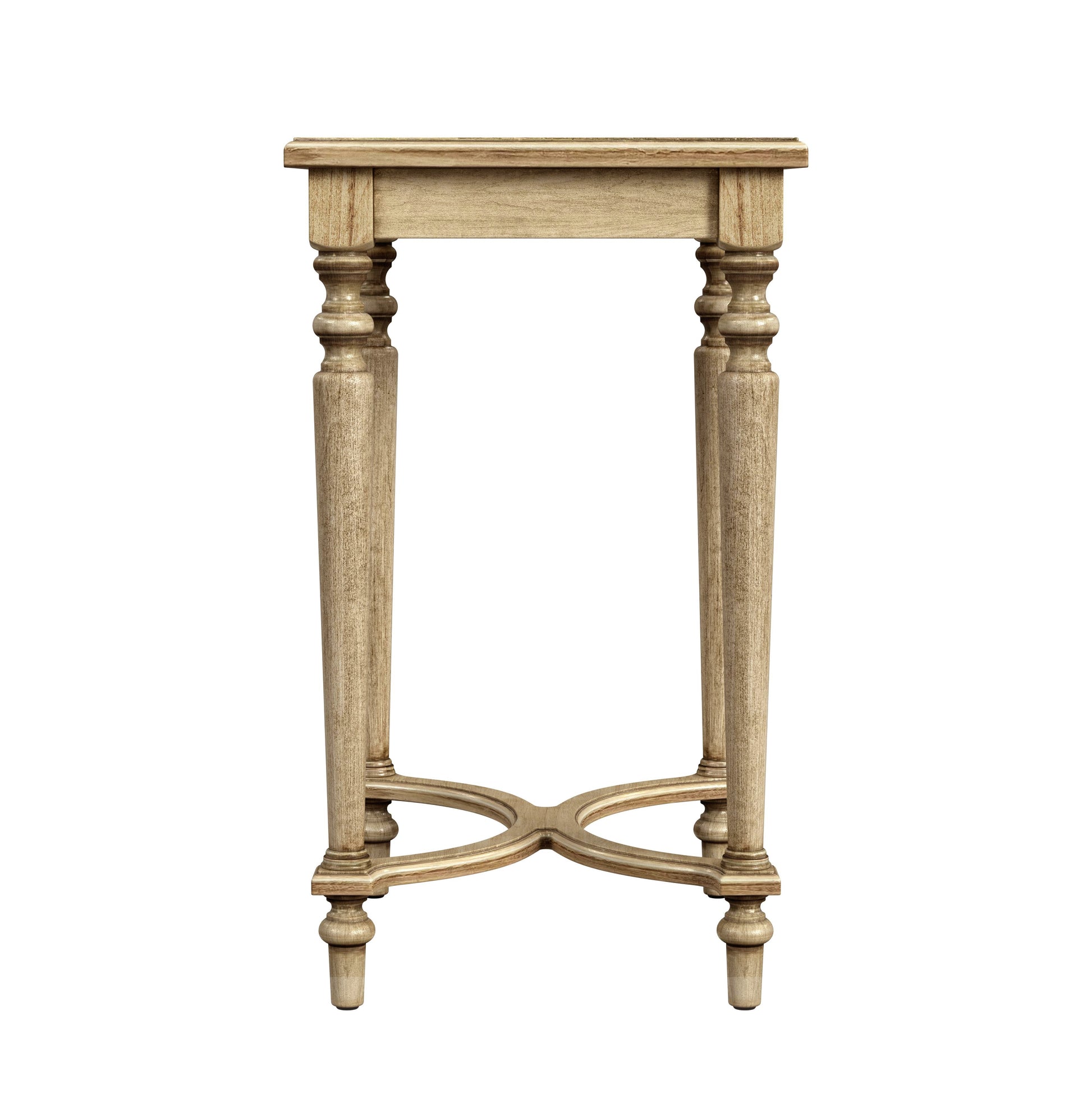 Butler Specialty Company Tyler 18 in. W Rectangular Wood Side Table with 4-Way Match Veneer Inlay, Beige