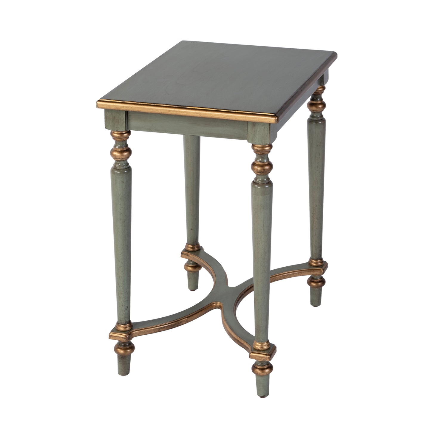 Butler Specialty Company Tyler 18 in. W Rectangular Wood Side Table with 4-Way Match Veneer Inlay, Pastel Green