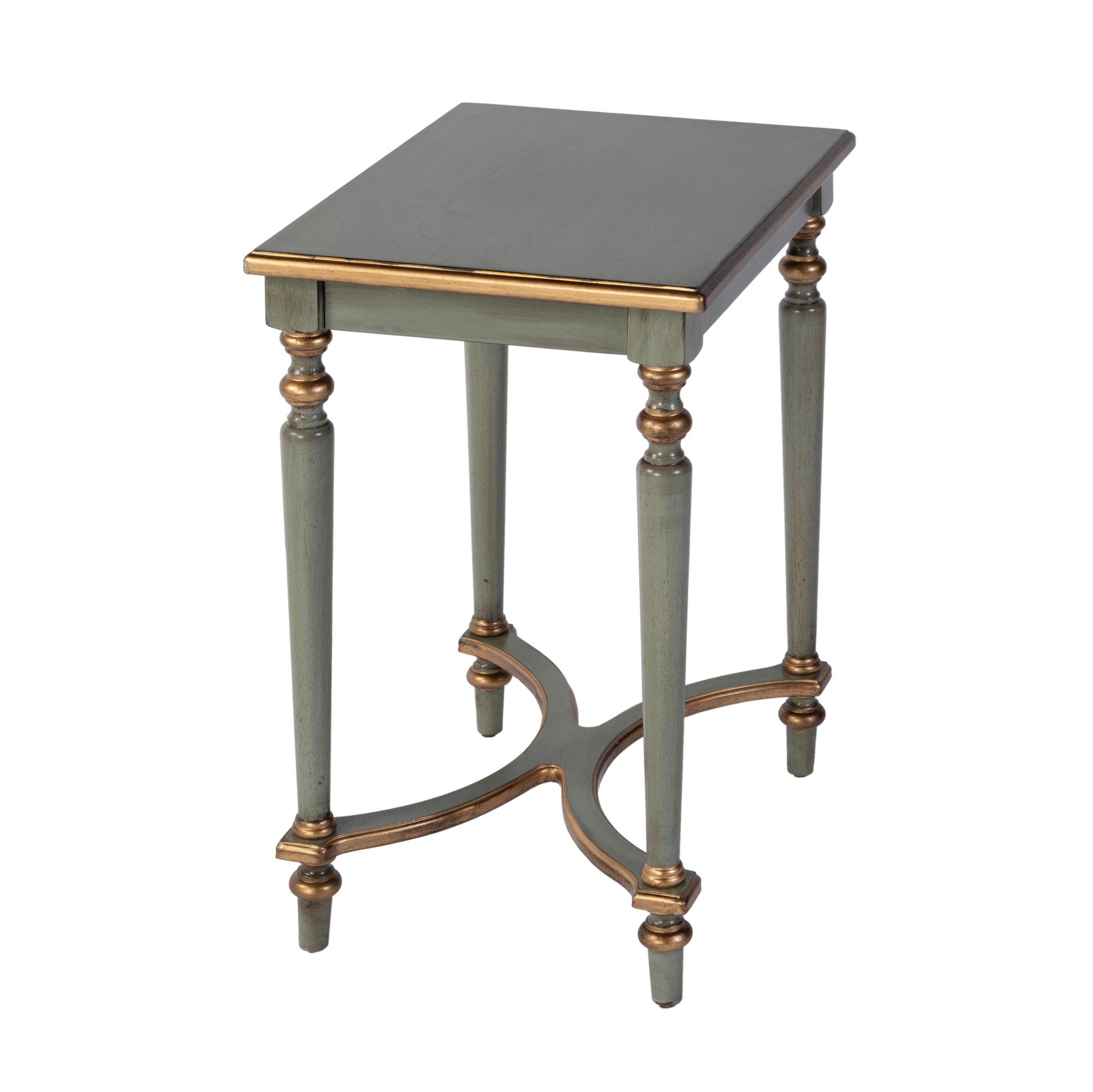 Butler Specialty Company Tyler 18 in. W Rectangular Wood Side Table with 4-Way Match Veneer Inlay, Pastel Green