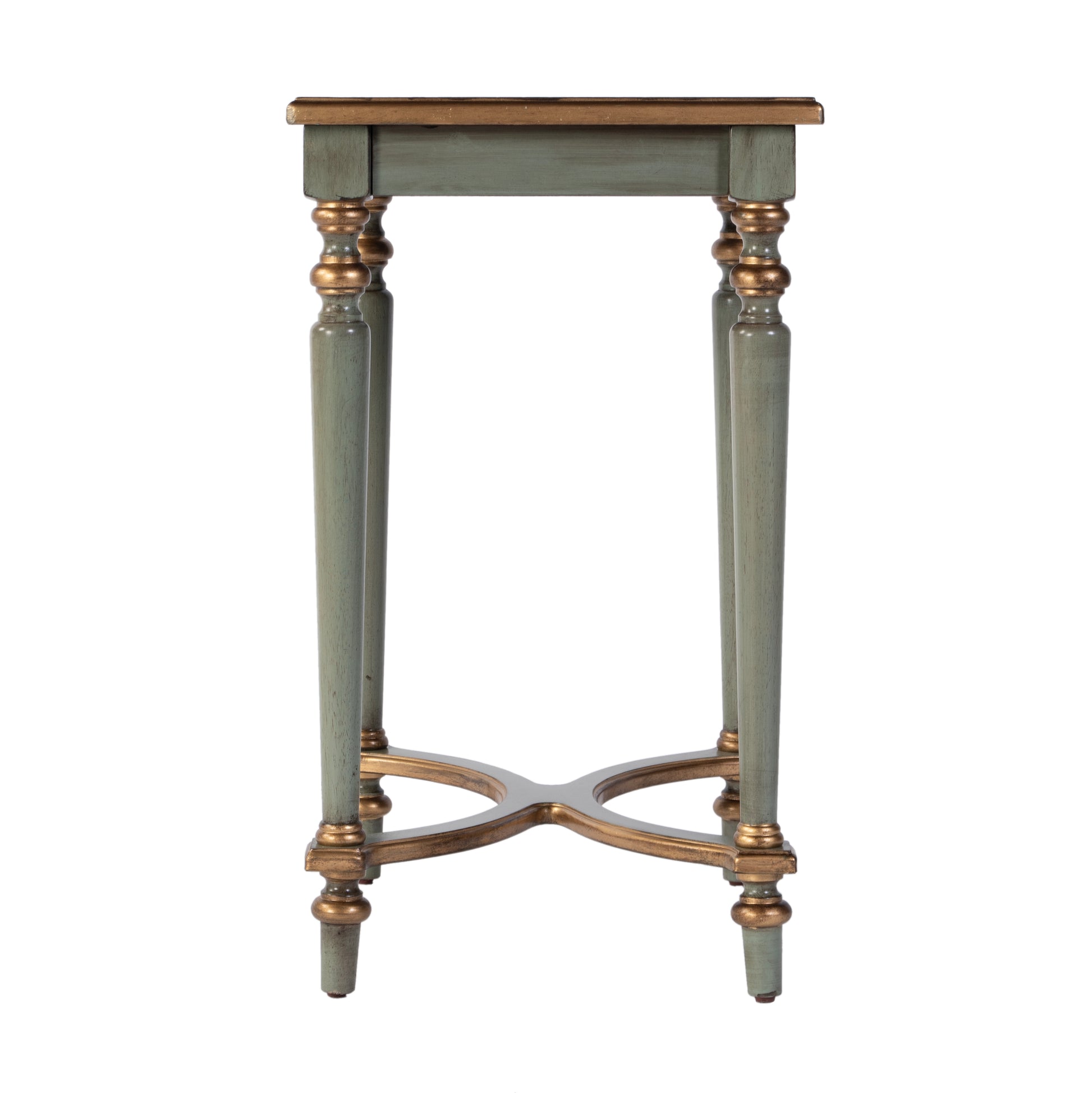 Butler Specialty Company Tyler 18 in. W Rectangular Wood Side Table with 4-Way Match Veneer Inlay, Pastel Green